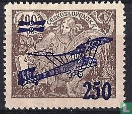 Allegory with overprint airmail
