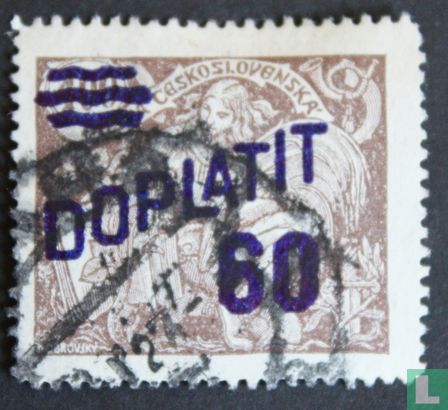 Postage stamp from 1920-1925 with overprint