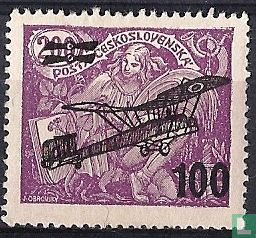 Allegory with overprint airmail