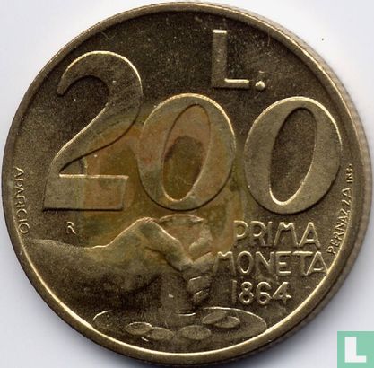 San Marino 200 lire 1991 "First coin 1864" - Afbeelding 2