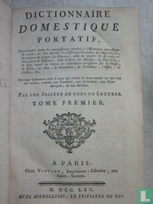 Dictionnaire Domestique Portatif -1 - Image 2