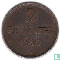 Hanovre 2 pfennige 1850 - Image 1