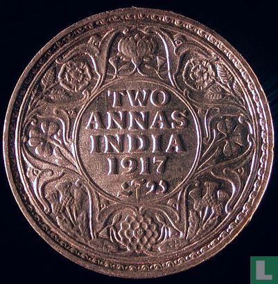 Inde britannique 2 annas 1917 - Image 1