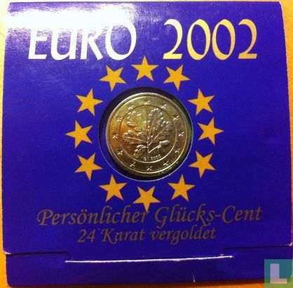 Duitsland 1 eurocent 2002 verguld - Afbeelding 3