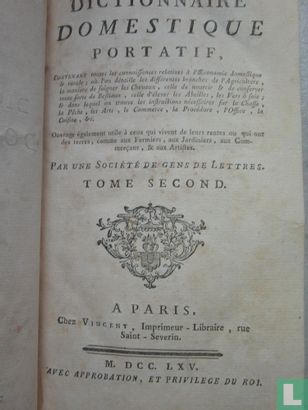Dictionnaire Domestique Portatif -2 - Image 1