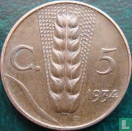 Italien 5 Centesimi 1934 - Bild 1