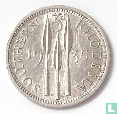 Rhodésie du Sud 3 pence 1935 - Image 1