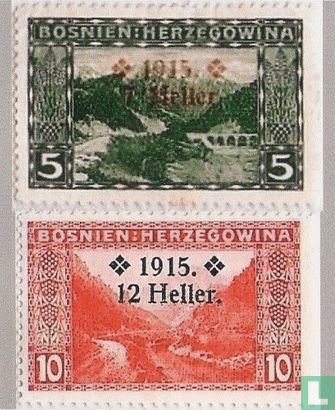 Briefmarken von 1906, mit Aufdruck