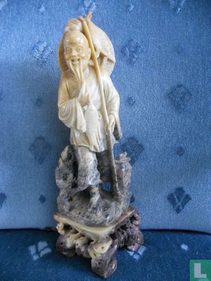 Hand carved soapstone sculpture of Taoist - Image 1