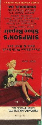 Pin up 40 ies Stop sign. - Afbeelding 1