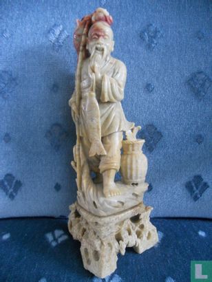 Hand carved soapstone sculpture of Taoist - Image 1