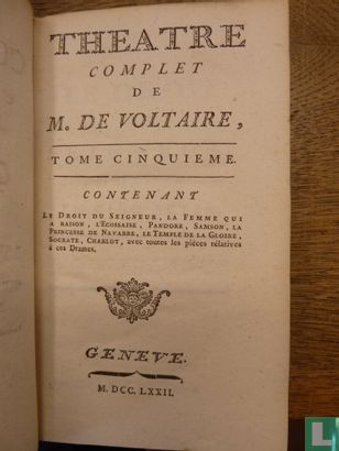 Theatre complet de mr. de Voltaire 5 - Afbeelding 1