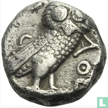 Griekse oudheid - Tetradrachme Athena  . Attica. Uil AQE halve maansikkel olijftak - Afbeelding 1