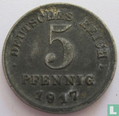 German Empire 5 pfennig 1917 (G) - Image 1