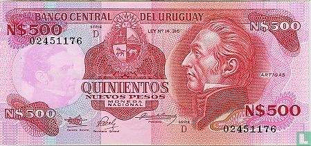 Uruguay 500 pesos nuevos (Serie D) - Image 1