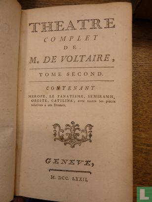 Theatre complet de mr. de Voltaire 2 - Image 1