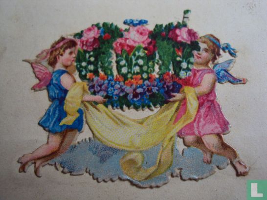 2 meisjes met bloemen - Image 1