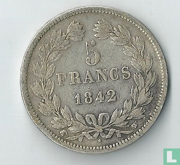 Frankrijk 5 francs 1842 (W) - Afbeelding 1
