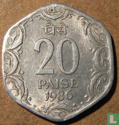 India 20 paise 1986 (Bombay) - Image 1