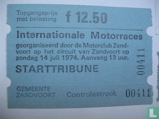Toegangskaart Internationale motorraces Zandvoort