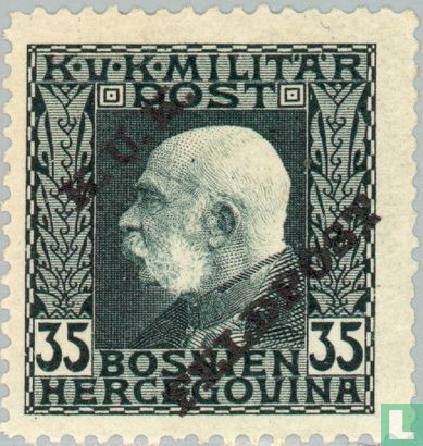 Franz Joseph I, avec surcharge