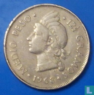 Dominicaanse Republiek ½ peso 1968 - Afbeelding 1