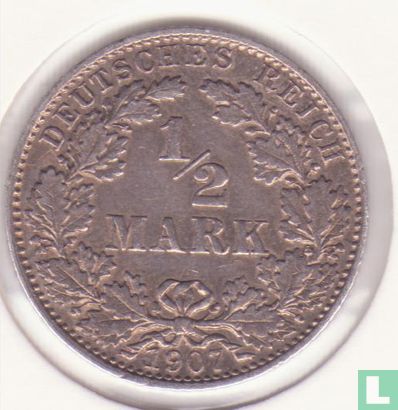 Duitse Rijk ½ mark 1907 (D) - Afbeelding 1