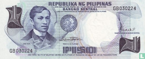 Philippines 1 Piso ND (1969) - P.142b - Image 1