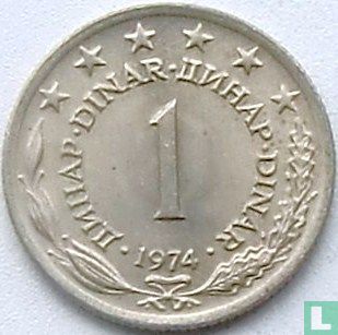 Yougoslavie 1 dinar 1974 - Image 1