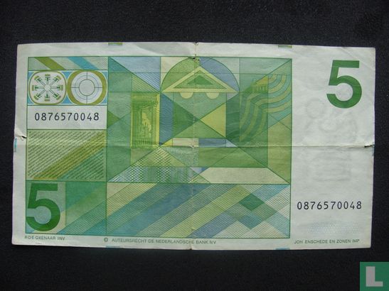 Nederland 5 gulden 1973 misdruk - Afbeelding 2