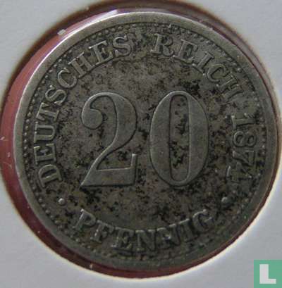 Empire allemand 20 pfennig 1874 (H) - Image 1