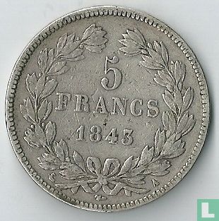 France 5 francs 1843 (A) - Image 1