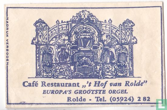 Café Restaurant " 't Hof van Rolde"   - Image 1