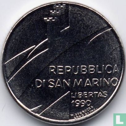 San Marino 100 lire 1990 "1600 years of history" - Afbeelding 1