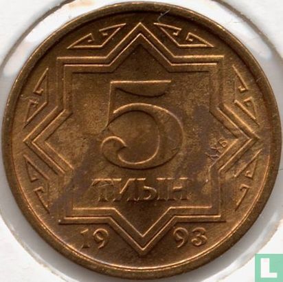 Kazakhstan 5 tyin 1993 (copper plated zinc) - Image 1