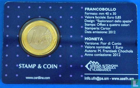 San Marino 1 euro 2012 (€ 0,85 stamp & coincard) - Afbeelding 2