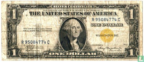 United States $ 1 1935 (yellow seal) - Image 1