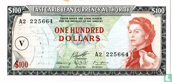East Caribbean monnaie Administration 100 dollars Saint Vincent 1965 - Image 1
