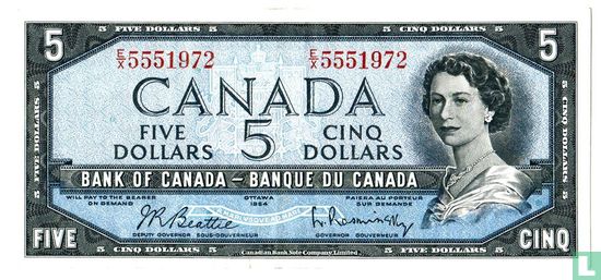 Canada  5 Dollars 1954 - Afbeelding 1