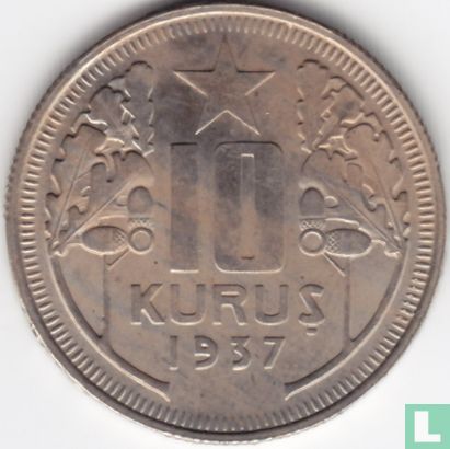 Turkije 10 kurus 1937 - Afbeelding 1