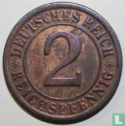 Duitse Rijk 2 reichspfennig 1924 (E) - Afbeelding 2