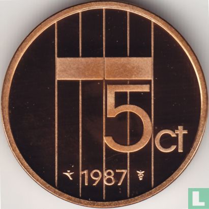 Nederland 5 cent 1987 (PROOF) - Afbeelding 1