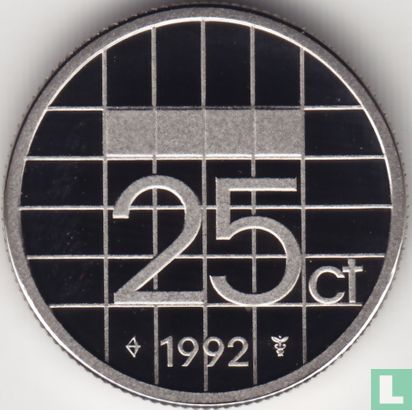 Nederland 25 cent 1992 (PROOF) - Afbeelding 1
