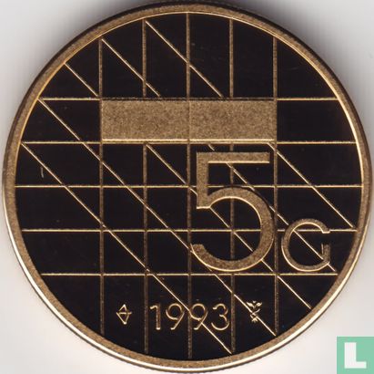 Netherlands 5 gulden 1993 (PROOF) - Image 1