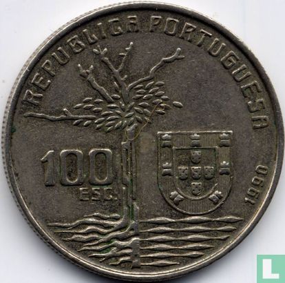 Portugal 100 escudos 1990 (koper-nikkel) "100th anniversary Death of Camilo Castelo Branco" - Afbeelding 1