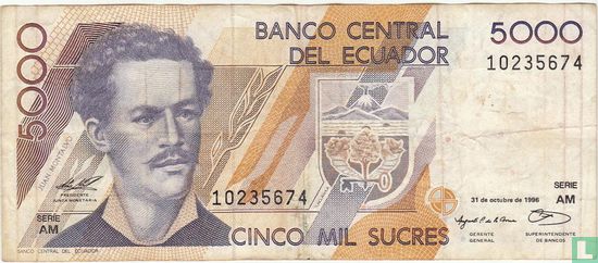 Ecuador 5000 Sucres   - Afbeelding 1