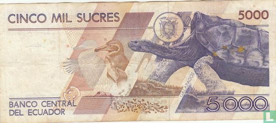 Ecuador 5000 Sucres   - Afbeelding 2