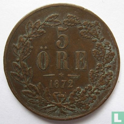 Sweden 5 öre 1872 - Image 1