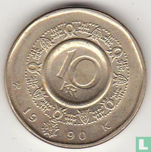 Norwegen 10 Kroner 1990 - Bild 1