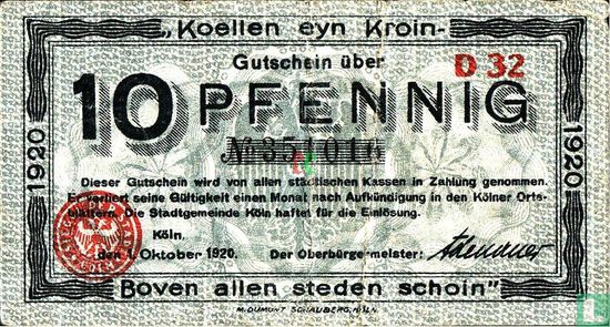 Köln 10 Pfennig 1920.10.01 - Bild 1